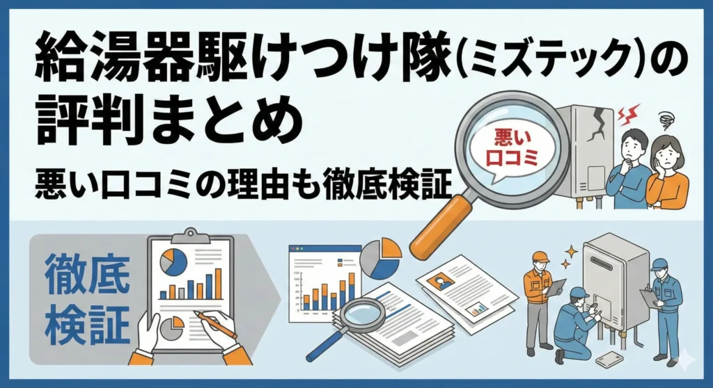 給湯器駆けつけ隊（ミズテック）の評判が悪い理由とは？口コミからわかった利用前に知るべき注意点